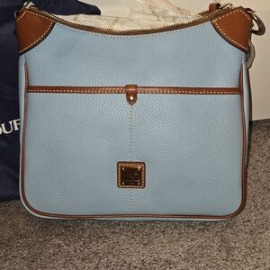 Dooney & Bourke Sky Blue and Tan Shoulder Bag